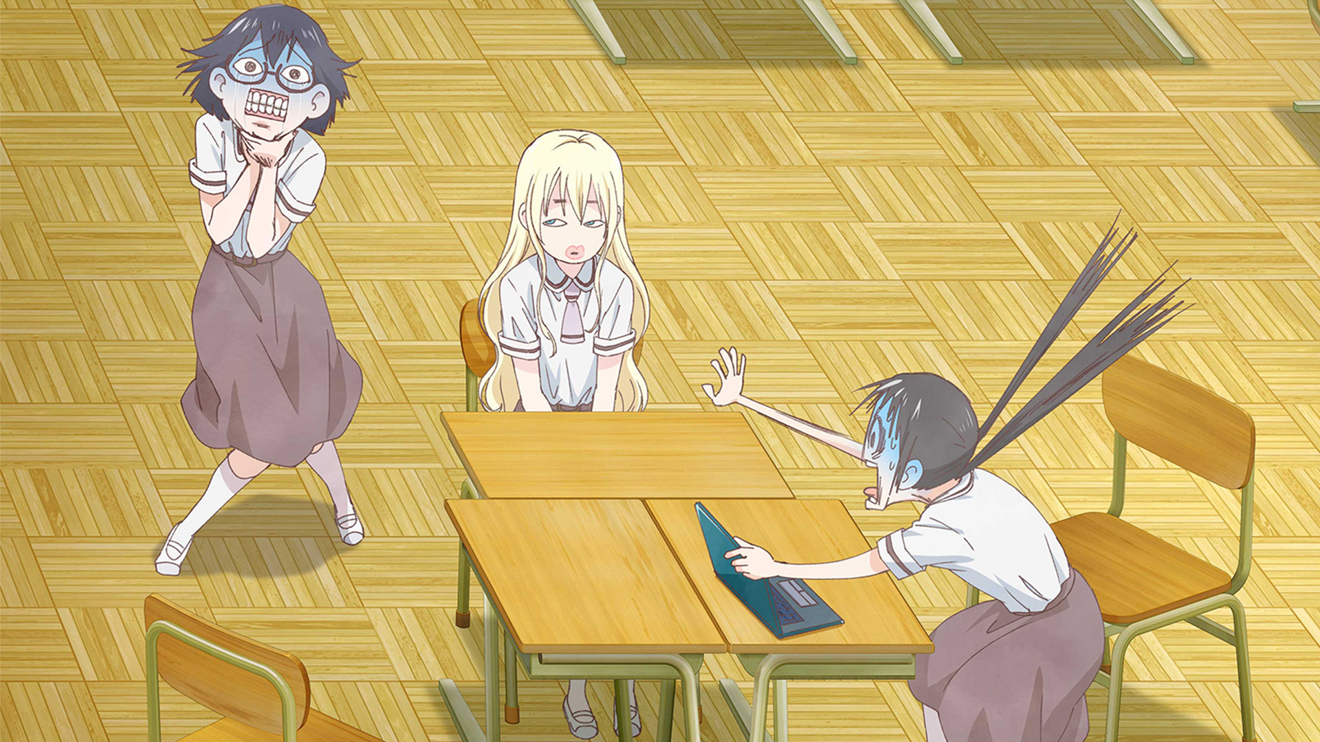 پس زمینه Asobi Asobase: Workshop of Fun